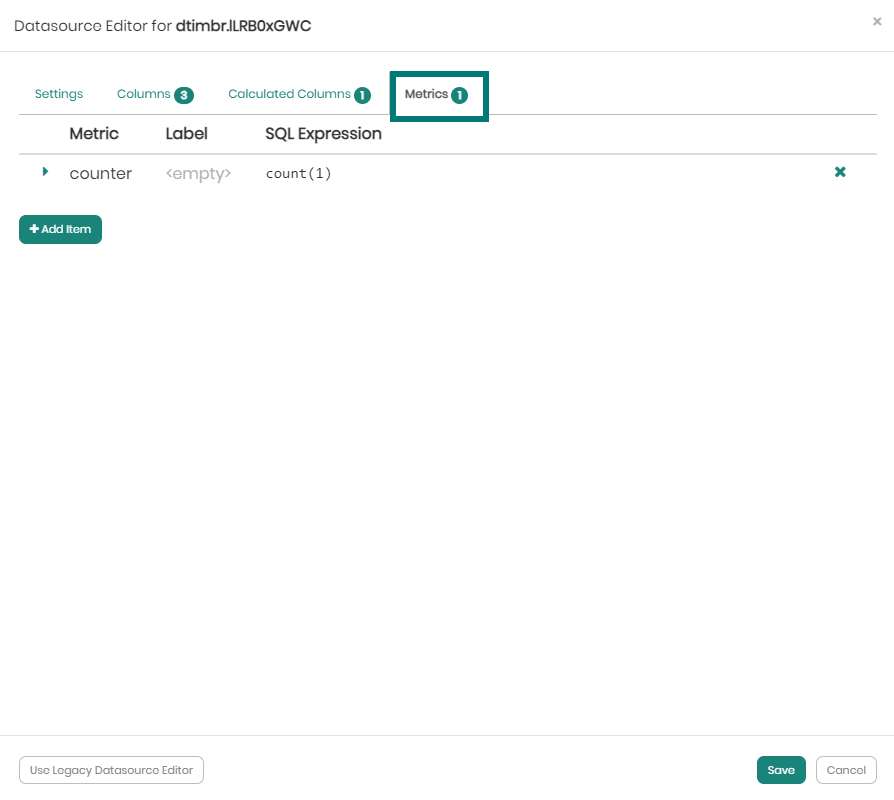 BI Charts metrics