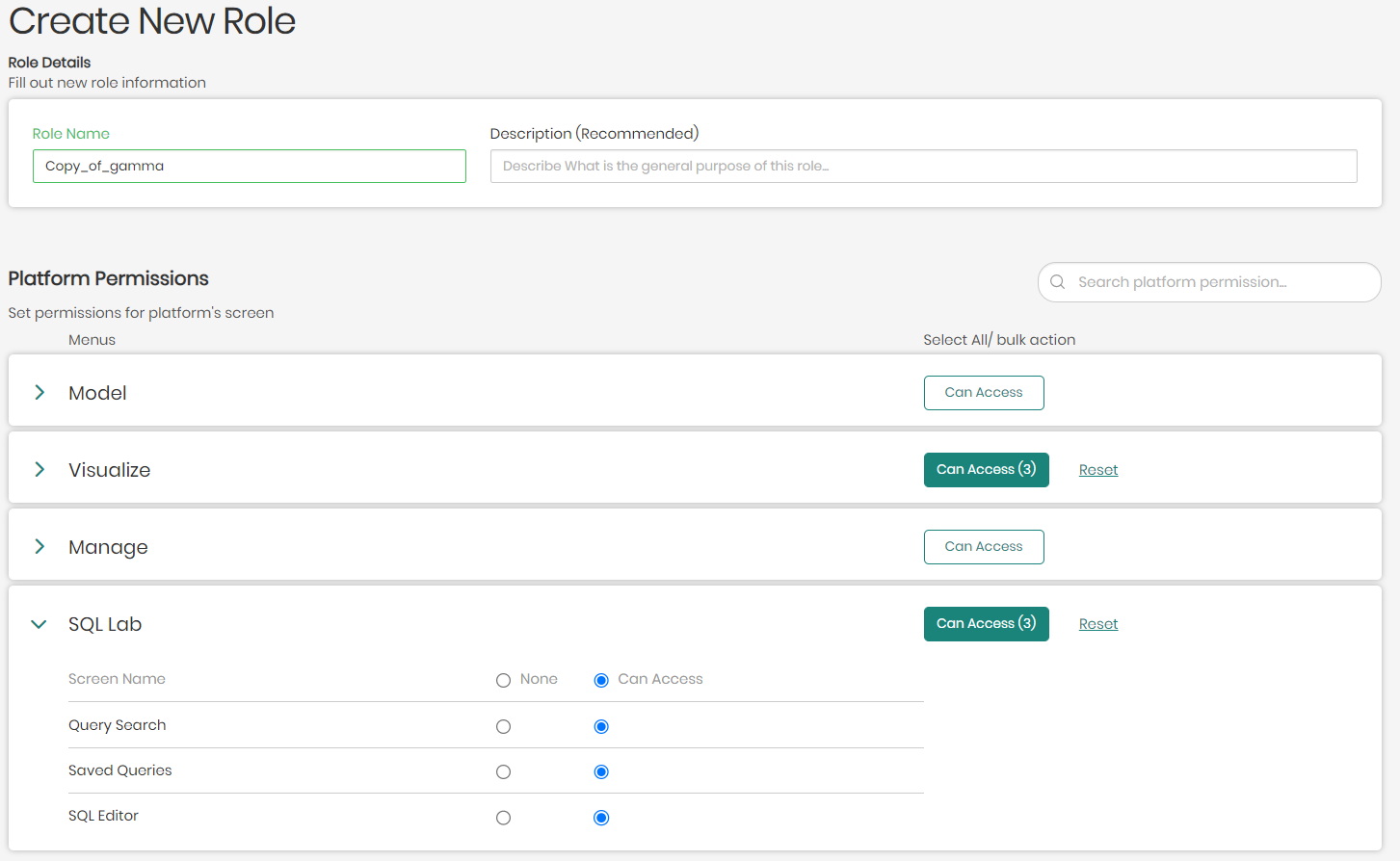 Access manager copy roles