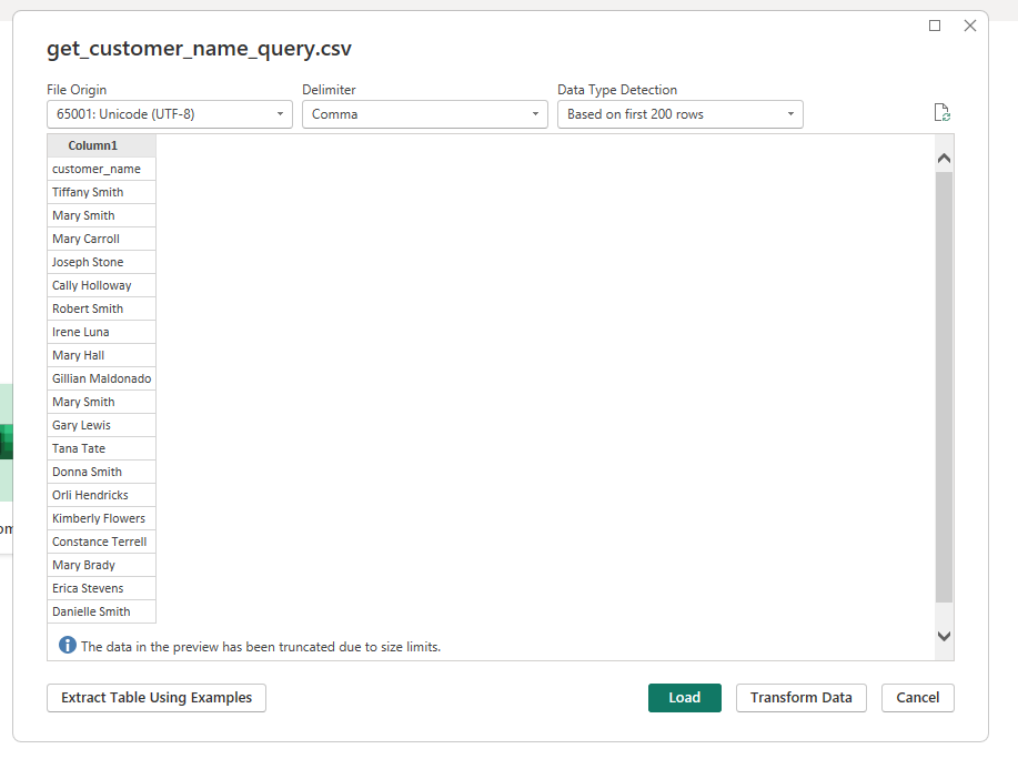 Load data from CSV file