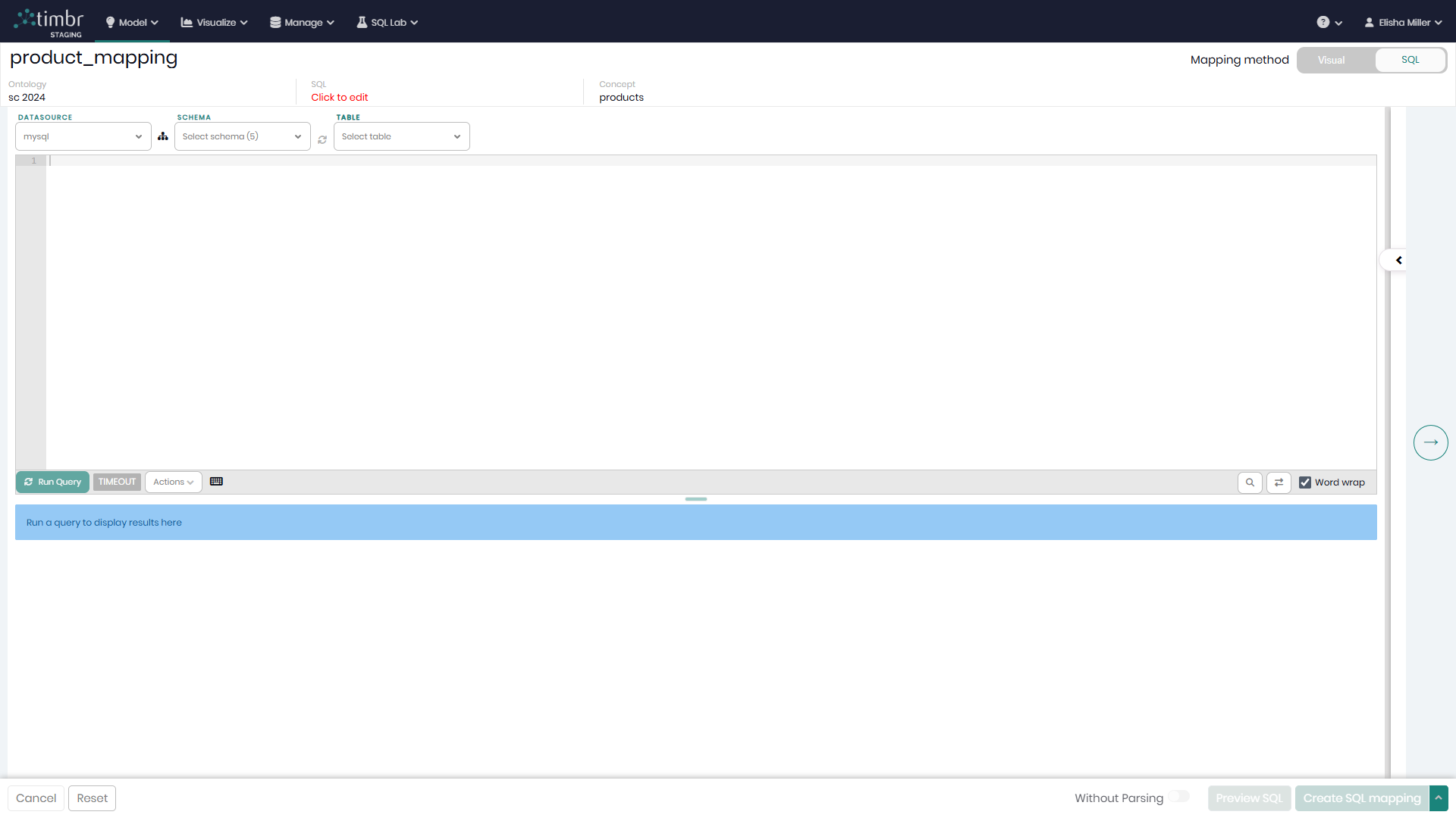 Data mapper - Mapping concepts using SQL