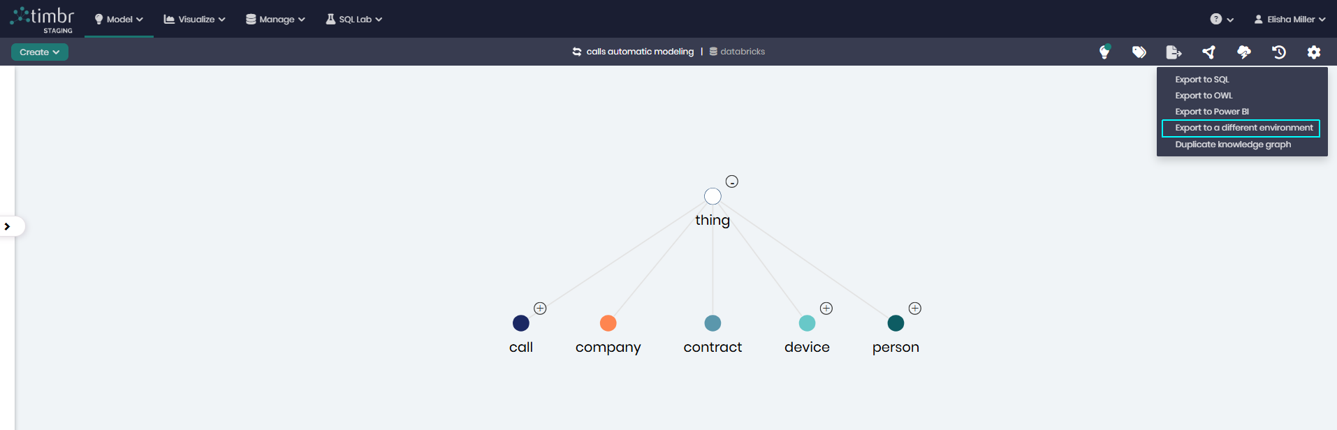 Export to different environment
