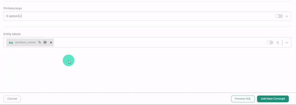 primary key and entity label