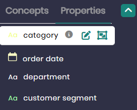 Graph explorer - properties hover