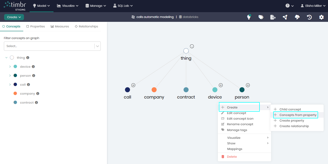 Right Click Concept to Create from Property