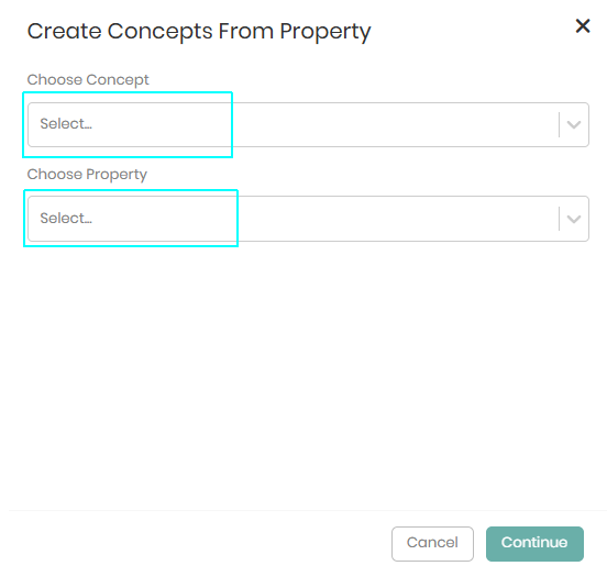 Select Concept and Property